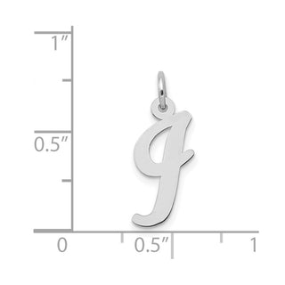 14K White Gold Medium Script Initial I Charm