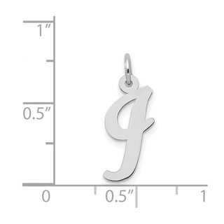 14K White Gold Medium Script Initial I Charm