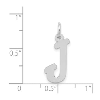 14K White Gold Medium Script Initial J Charm
