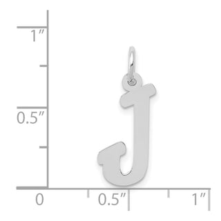 14K White Gold Medium Script Initial J Charm