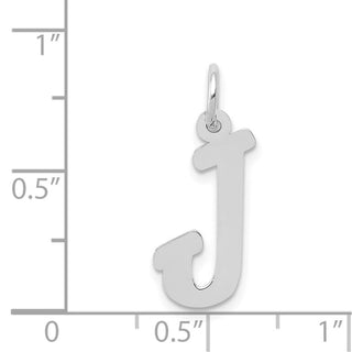 14K White Gold Medium Script Initial J Charm