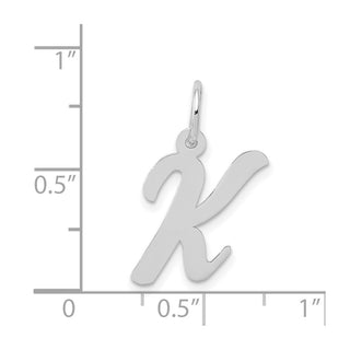 14K White Gold Medium Script Initial K Charm