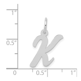 14K White Gold Medium Script Initial K Charm