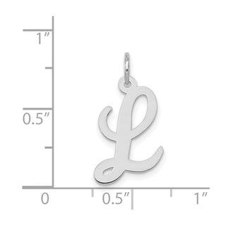 14K White Gold Medium Script Initial L Charm