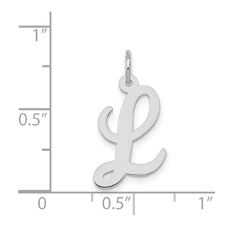 14K White Gold Medium Script Initial L Charm