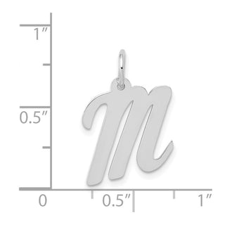 14K White Gold Medium Script Initial M Charm