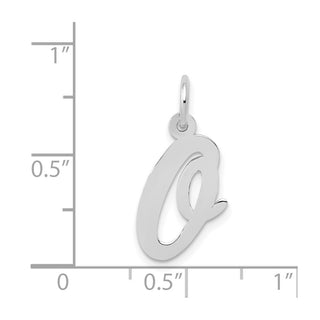 14K White Gold Medium Script Initial O Charm