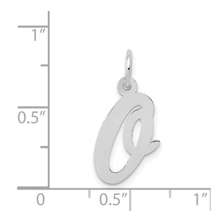 14K White Gold Medium Script Initial O Charm