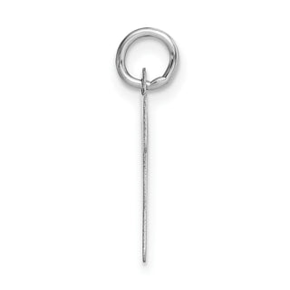 14K White Gold Medium Script Initial P Charm