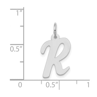 14K White Gold Medium Script Initial R Charm