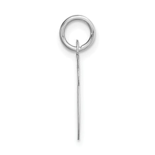 14K White Gold Medium Script Initial V Charm
