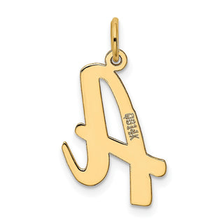 14k Yellow Gold Large Script Initial A Charm