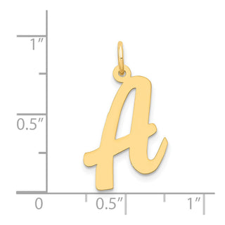 14k Yellow Gold Large Script Initial A Charm