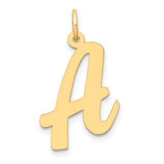 14k Yellow Gold Large Script Initial A Charm