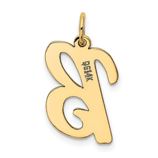 14k Yellow Gold Large Script Initial B Charm