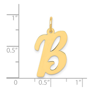 14k Yellow Gold Large Script Initial B Charm