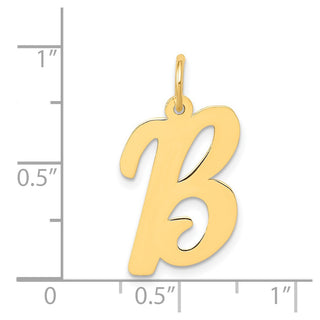 14k Yellow Gold Large Script Initial B Charm