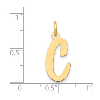 14k Yellow Gold Large Script Initial C Charm