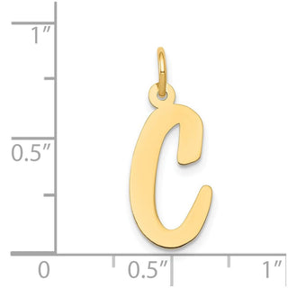 14k Yellow Gold Large Script Initial C Charm