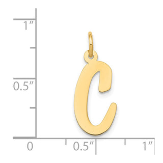 14k Yellow Gold Large Script Initial C Charm