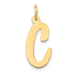 14k Yellow Gold Large Script Initial C Charm