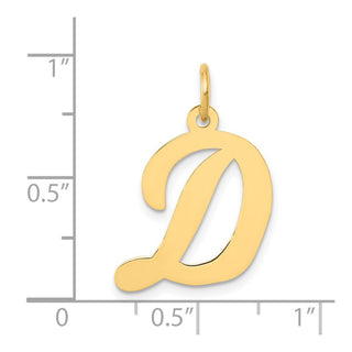 14k Yellow Gold Large Script Initial D Charm