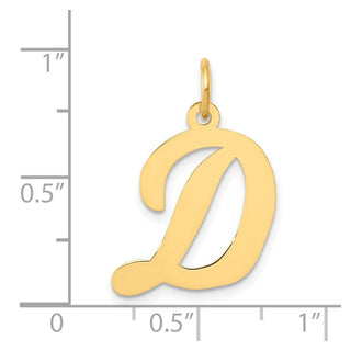 14k Yellow Gold Large Script Initial D Charm