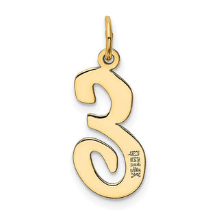 14k Yellow Gold Large Script Initial E Charm