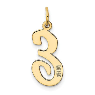 14k Yellow Gold Large Script Initial E Charm