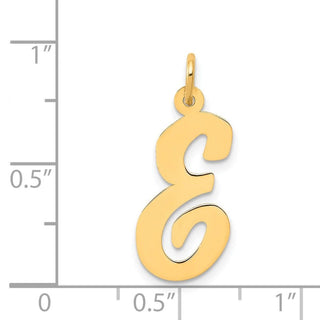 14k Yellow Gold Large Script Initial E Charm