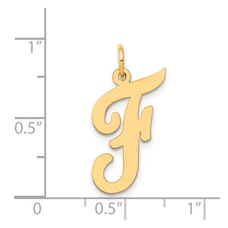14k Yellow Gold Large Script Initial F Charm