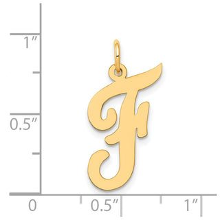 14k Yellow Gold Large Script Initial F Charm