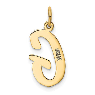 14k Yellow Gold Large Script Initial G Charm