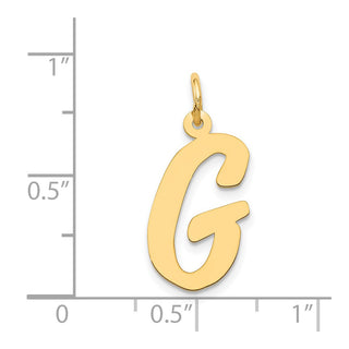 14k Yellow Gold Large Script Initial G Charm