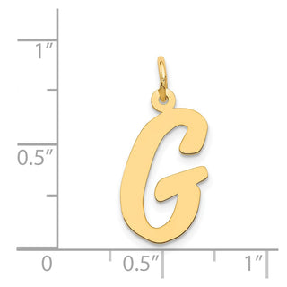 14k Yellow Gold Large Script Initial G Charm