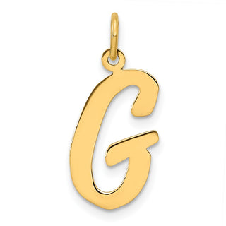 14k Yellow Gold Large Script Initial G Charm