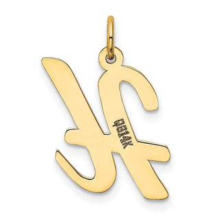14k Yellow Gold Large Script Initial H Charm