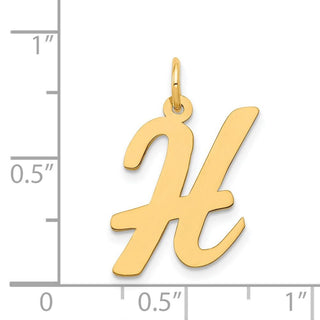 14k Yellow Gold Large Script Initial H Charm
