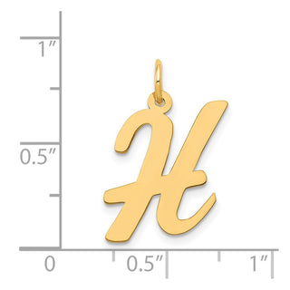 14k Yellow Gold Large Script Initial H Charm