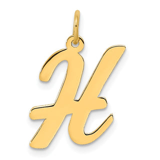 14k Yellow Gold Large Script Initial H Charm