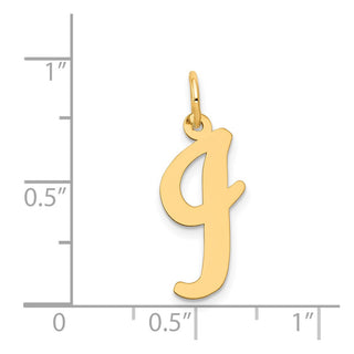 14k Yellow Gold Large Script Initial I Charm