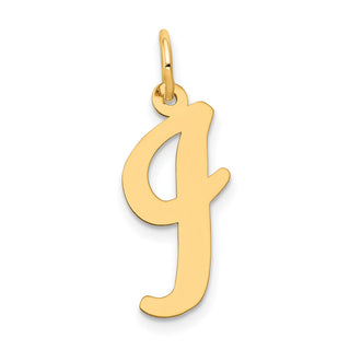 14k Yellow Gold Large Script Initial I Charm