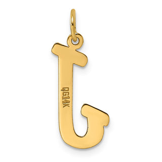 14k Yellow Gold Large Script Initial J Charm