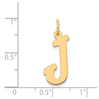 14k Yellow Gold Large Script Initial J Charm