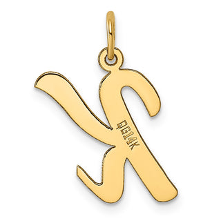 14k Yellow Gold Large Script Initial K Charm