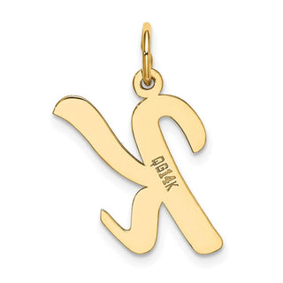 14k Yellow Gold Large Script Initial K Charm