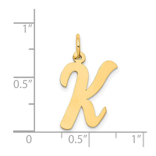 14k Yellow Gold Large Script Initial K Charm