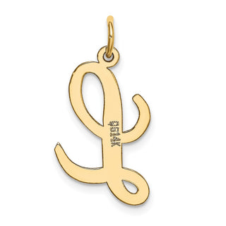 14k Yellow Gold Large Script Initial L Charm