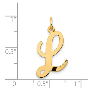 14k Yellow Gold Large Script Initial L Charm
