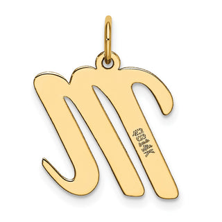 14k Yellow Gold Large Script Initial M Charm